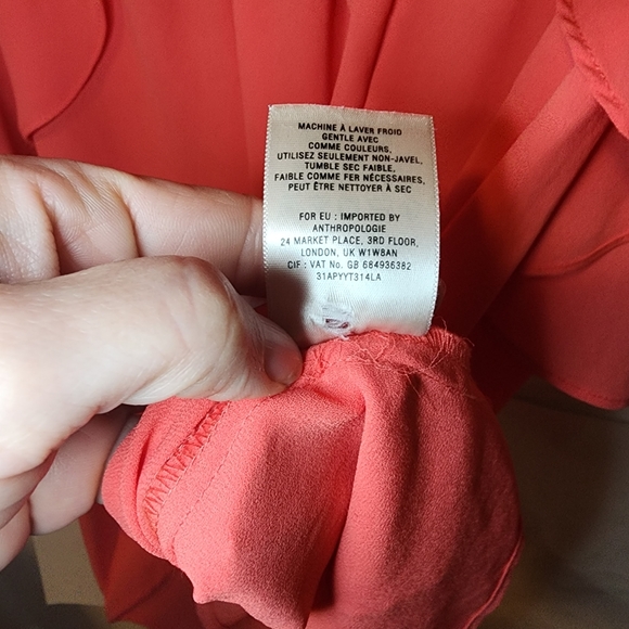 EUC Anthropologie | Meadow Rue Open Back Flutter Short Sleeve Blouse - Picture 12 of 12